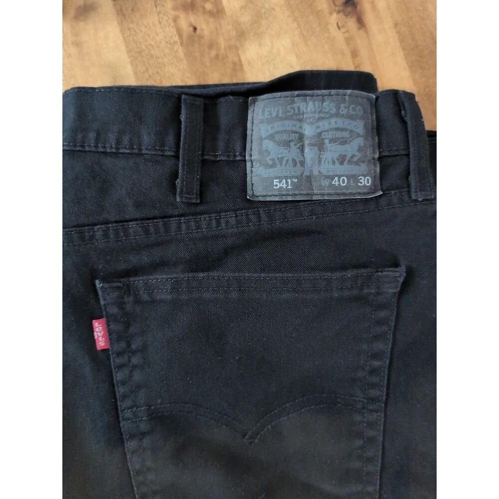 LEVI'S MENS 541 Black Jeans 40 X 30 LOOSE TAPERED